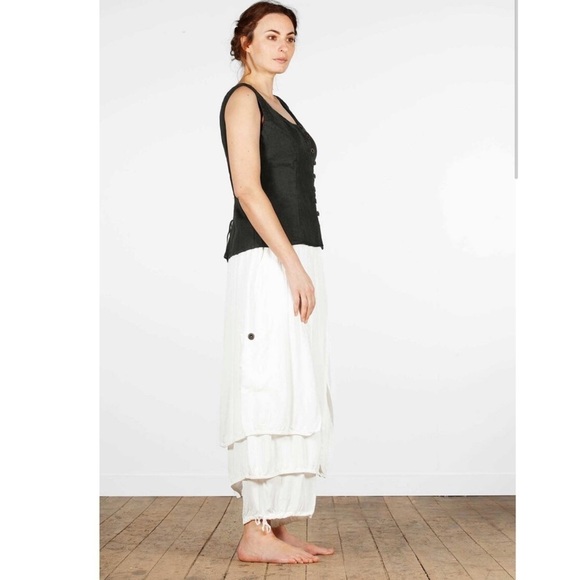 OLARS ULLA 100% Linen Sleeveless Corset Style Lace Up Back Top LagenLook - Picture 3 of 11